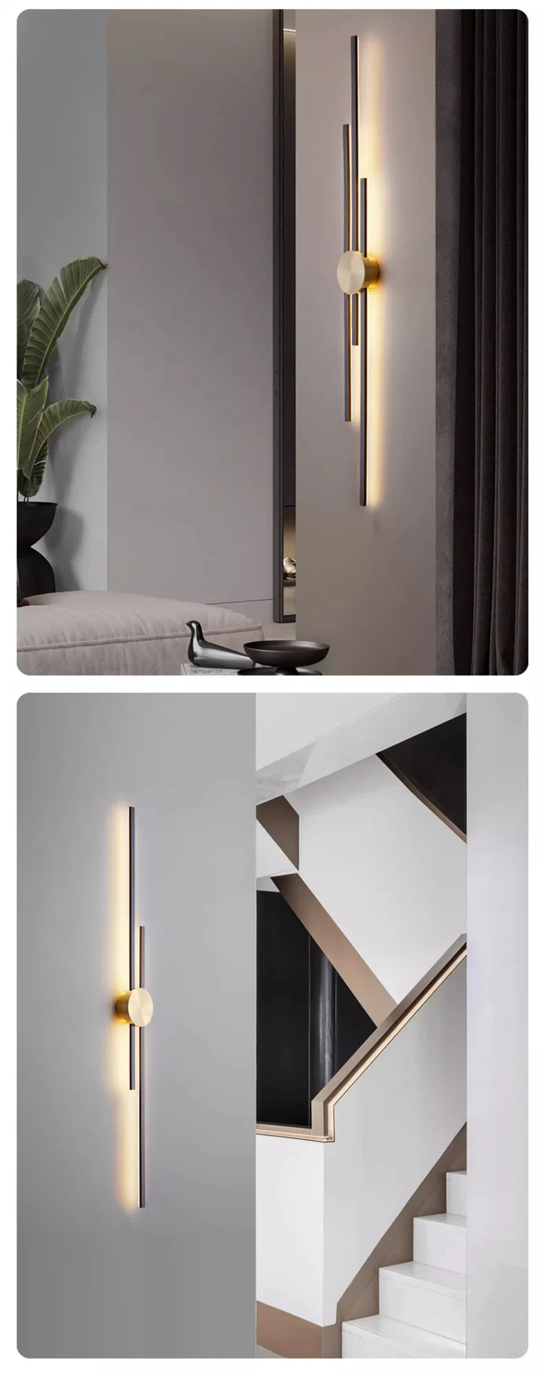 Applique murale LED longiligne en aluminium – Design moderne