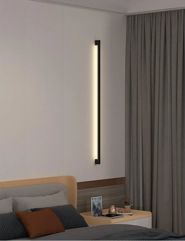 Applique murale noire bande ultra-fine – Design moderne
