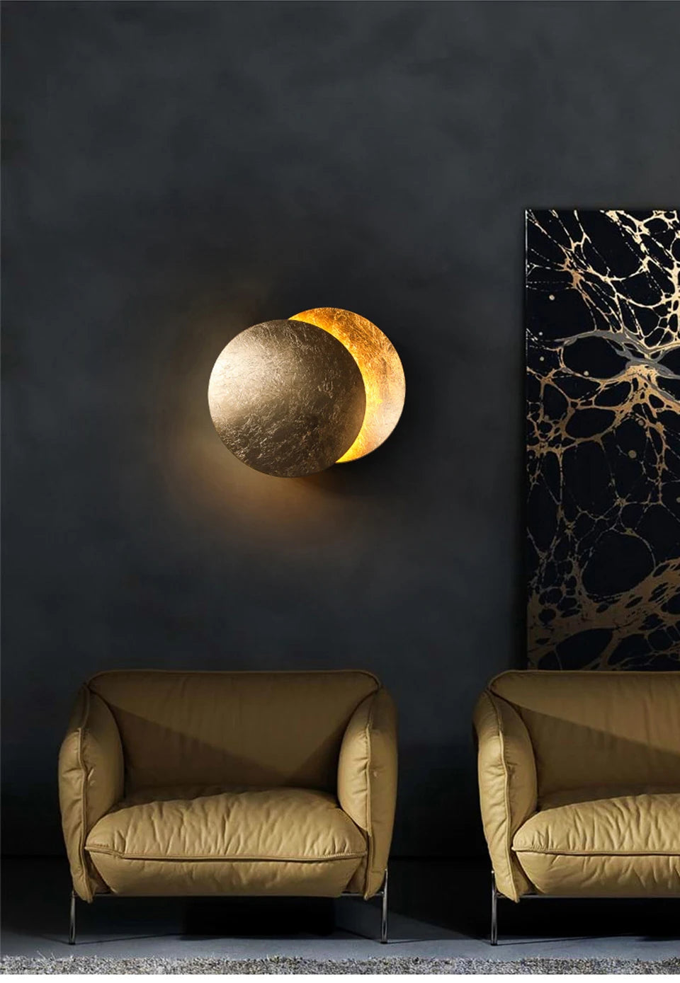 Applique murale ronde design éclipse – Éclairage moderne