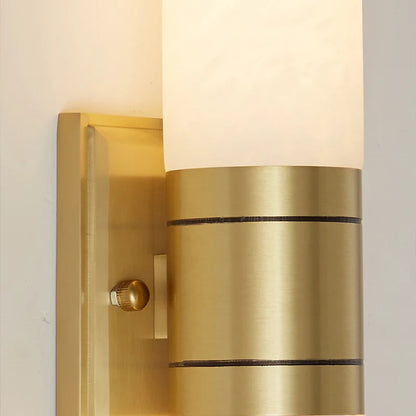 Applique murale en marbre et cuivre – Éclairage LED sculptural