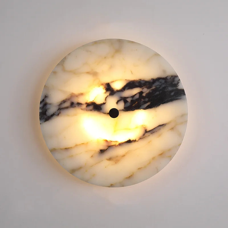 Applique murale ronde en pierre naturelle – Luminaire LED décoratif