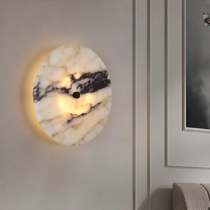 Applique murale ronde en pierre naturelle – Luminaire LED décoratif