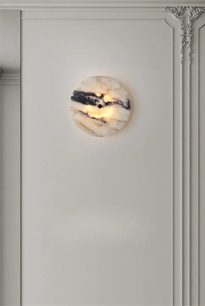 Applique murale ronde en pierre naturelle – Luminaire LED décoratif