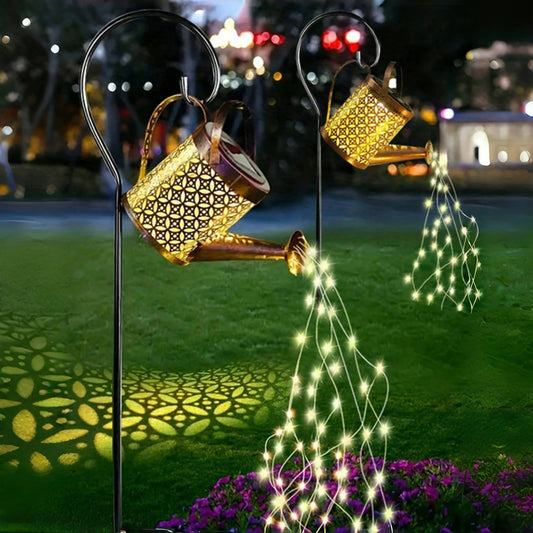 Arrosoir solaire lumineux – Guirlande LED suspendue pour jardin
