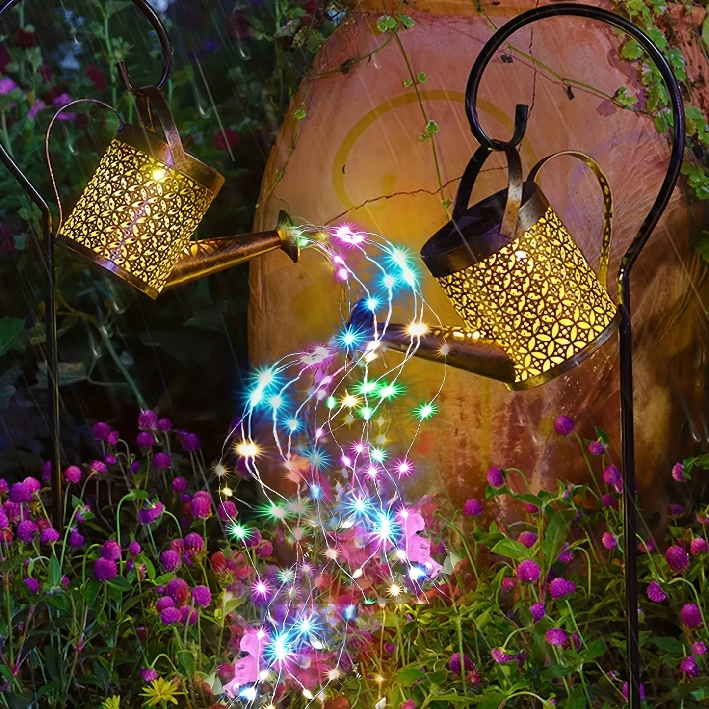 Arrosoir solaire lumineux – Guirlande LED suspendue pour jardin