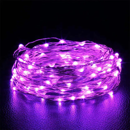Guirlande LED en fil de cuivre – Multicolore à piles