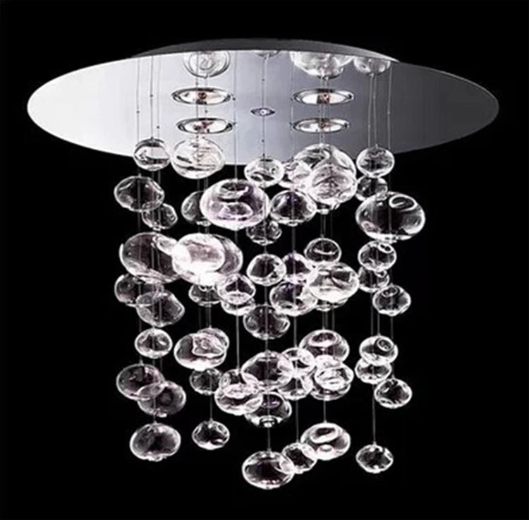 Lustre en verre bullé Murano – Suspension LED design moderne