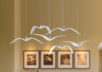 Lustre LED mouettes – Design nordique aérien