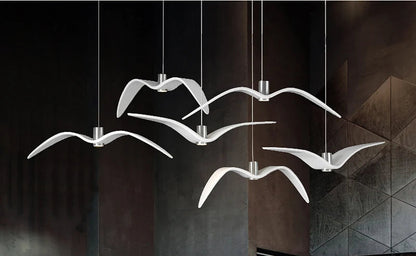 Lustre LED mouettes – Design nordique aérien