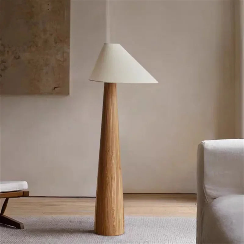 Lampadaire en bois de chêne – Style japonais wabi-sabi