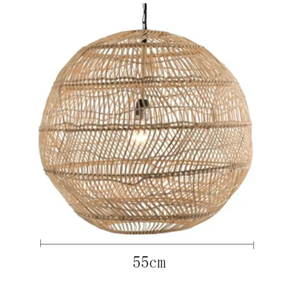 Lampe suspendue bohème en osier – Style naturel artisanal