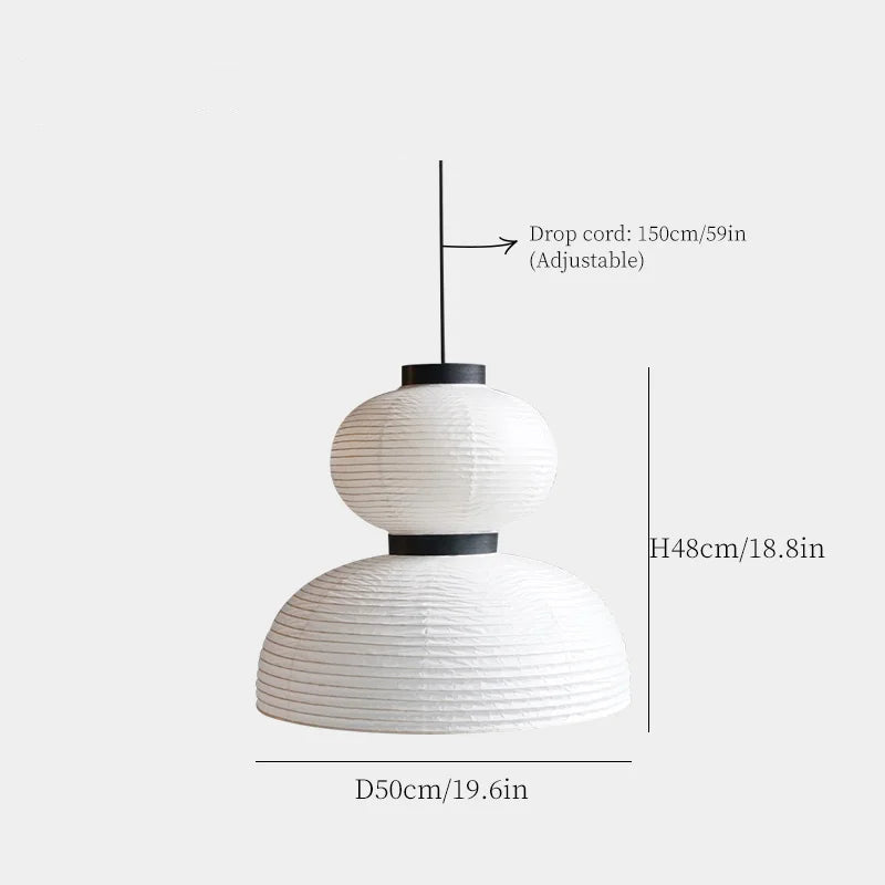 Lampe suspendue japonaise en papier de riz – Lanterne élégante