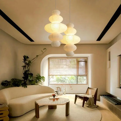Lampe suspendue en papier de riz – Décoration artistique