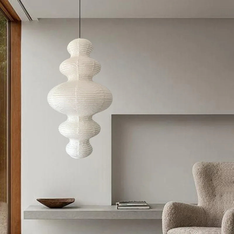 Lampe suspendue en papier de riz – Décoration artistique