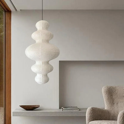 Lampe suspendue en papier de riz – Décoration artistique