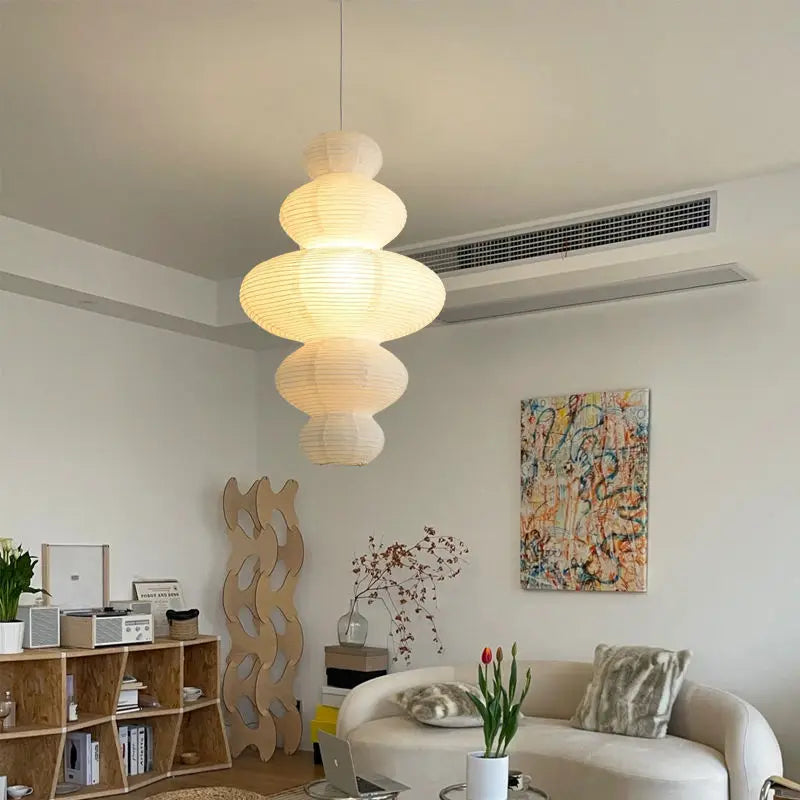 Lampe suspendue en papier de riz – Décoration artistique