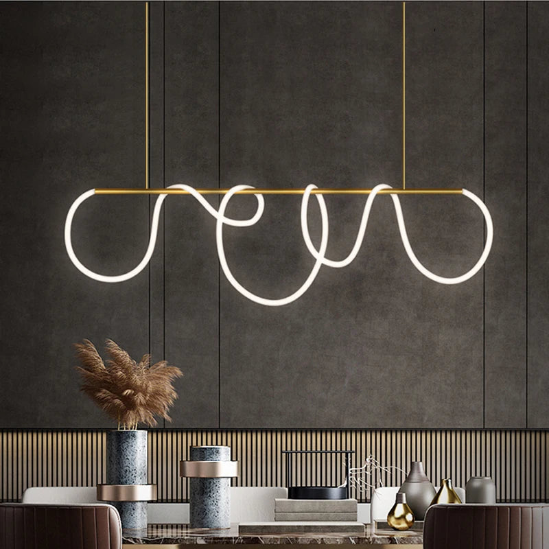 Lustre LED minimaliste – Sculpture lumineuse moderne
