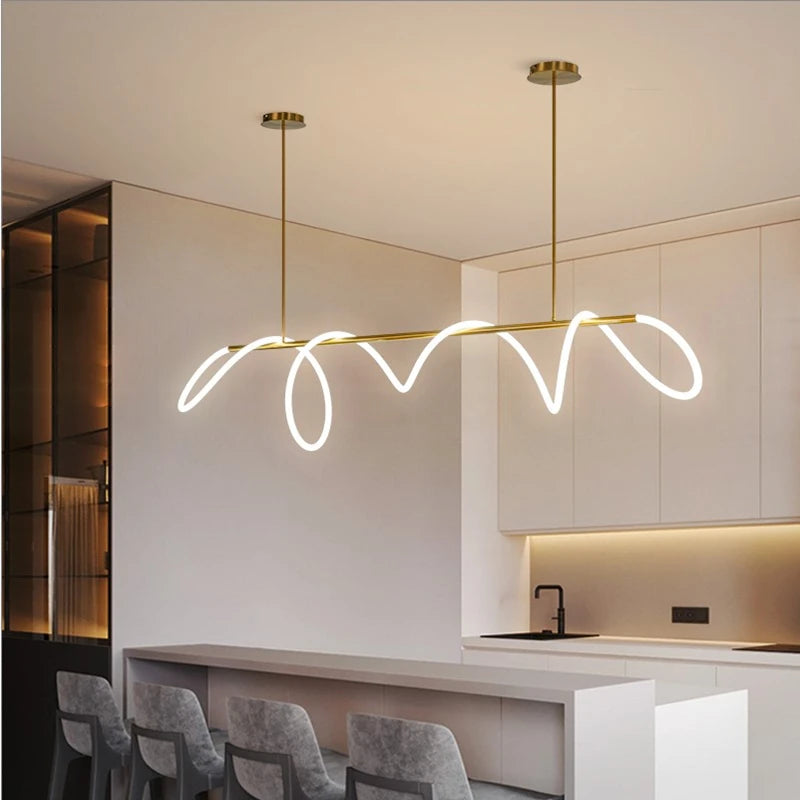 Lustre LED minimaliste – Sculpture lumineuse moderne
