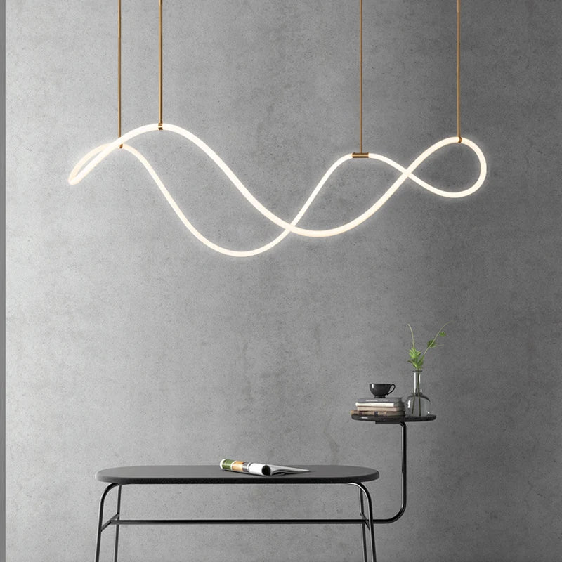Lustre LED minimaliste – Sculpture lumineuse moderne
