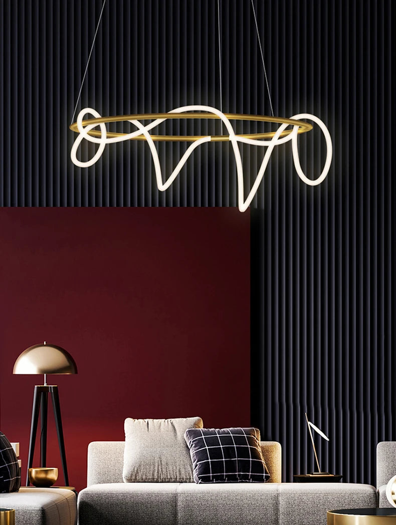 Lustre LED minimaliste – Sculpture lumineuse moderne