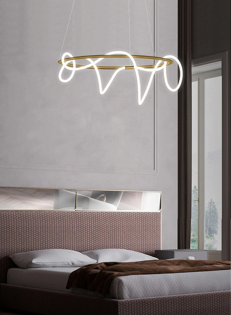 Lustre LED minimaliste – Sculpture lumineuse moderne