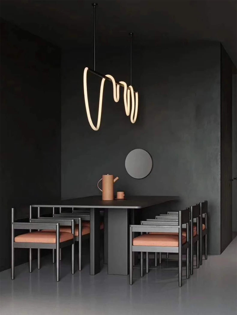 Lustre LED minimaliste – Sculpture lumineuse moderne