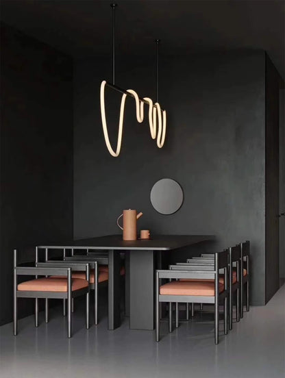 Lustre LED minimaliste – Sculpture lumineuse moderne
