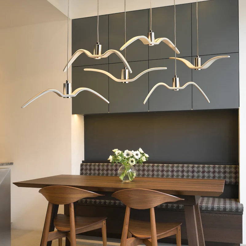 Lustre LED mouettes – Design nordique aérien