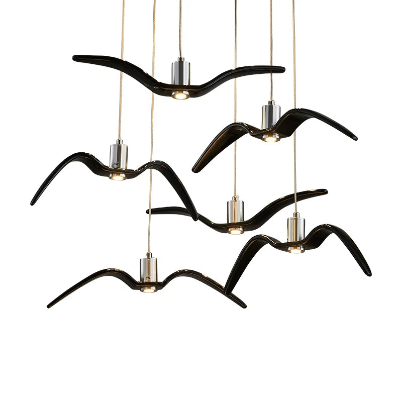 Lustre LED mouettes – Design nordique aérien
