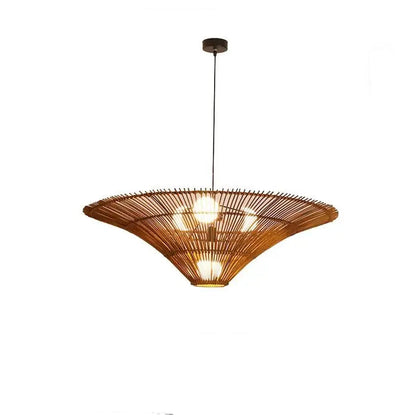 Lustre en rotin vintage wabi-sabi – Suspension naturelle