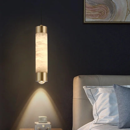 Suspension en marbre espagnol et cuivre poli – Design moderne