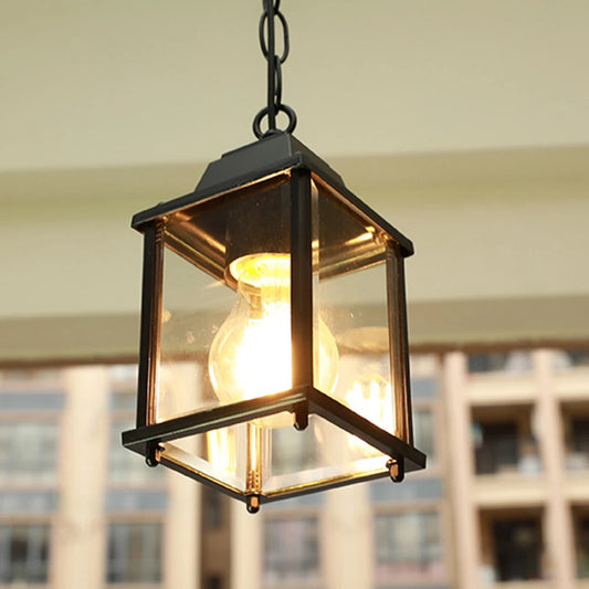 Suspension extérieure vintage en verre et aluminium – Étanche