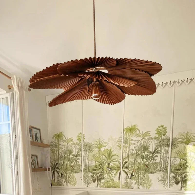 Lustre en papier design nordique – Suspension fleur faite main