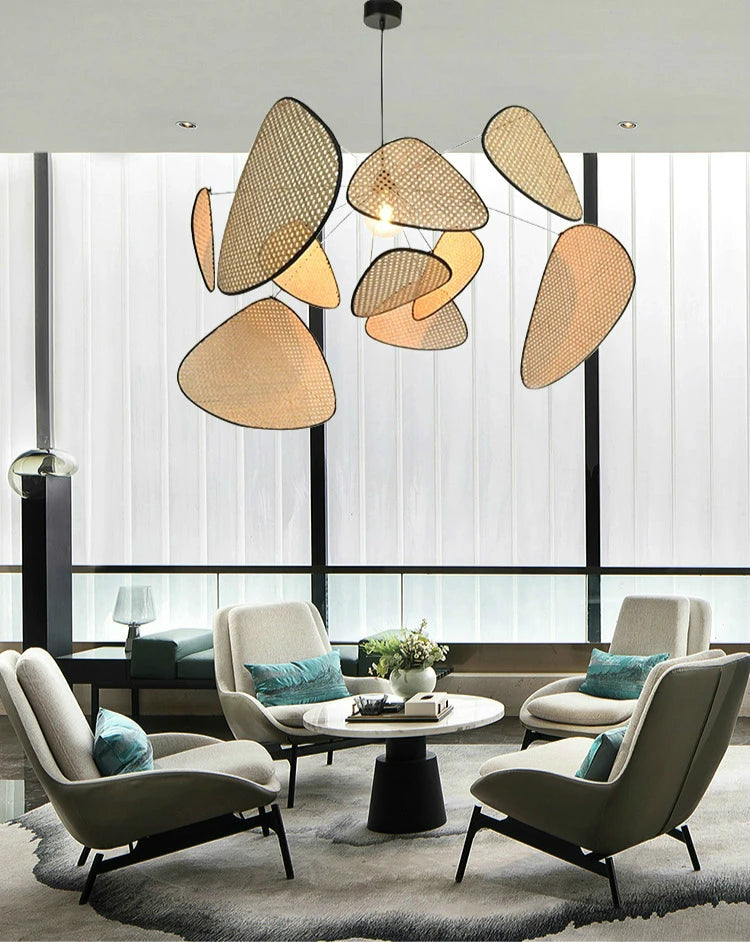 Lustre en Rotin & Bambou Design - Suspension Naturelle Artisanale