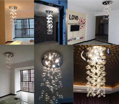 Lustre en verre bullé Murano – Suspension LED design moderne