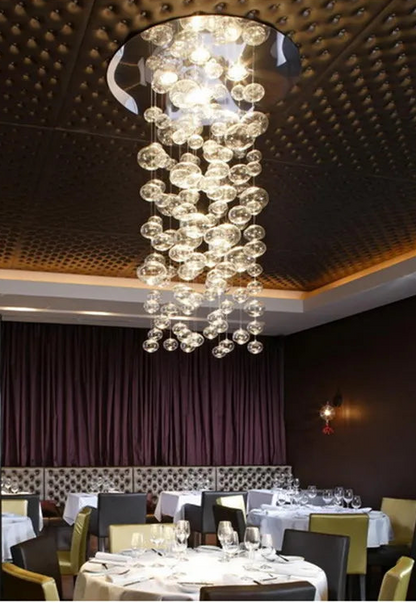 Lustre en verre bullé Murano – Suspension LED design moderne
