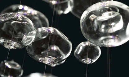 Lustre en verre bullé Murano – Suspension LED design moderne