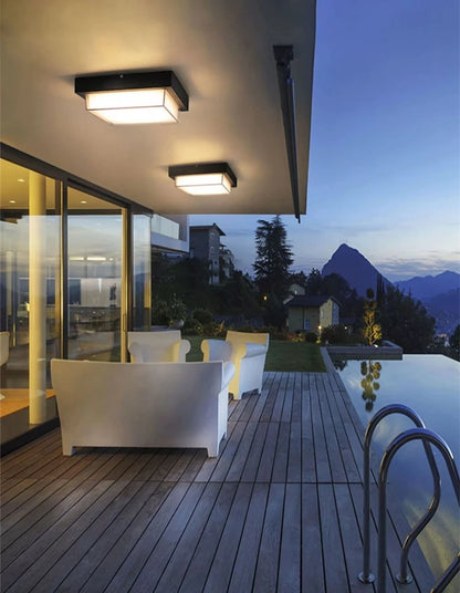 Plafonnier LED extérieur carré étanche IP65 – Éclairage moderne