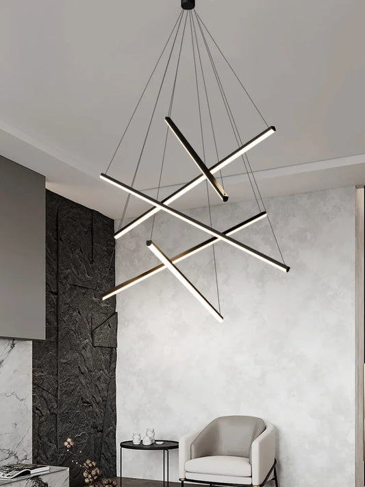 Lustre LED design nordique minimaliste – Métal et acrylique