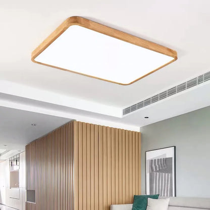 Plafonnier LED bois et acrylique – Rectangle ou carré moderne