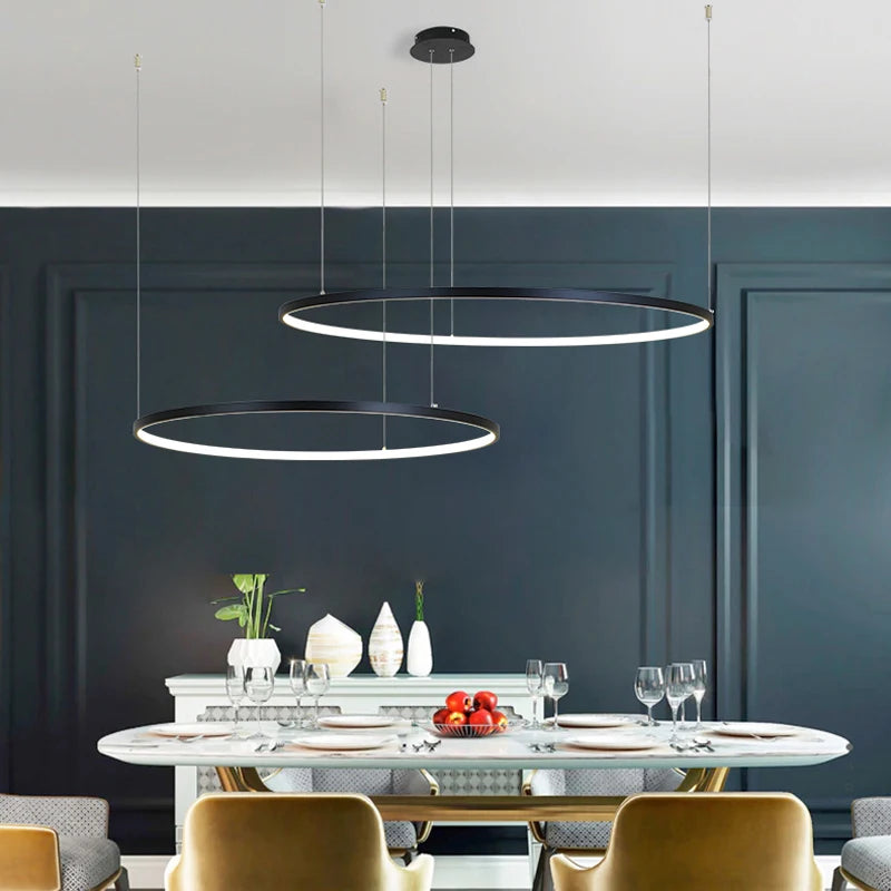Plafonnier LED suspendu à anneaux – Design moderne élégant
