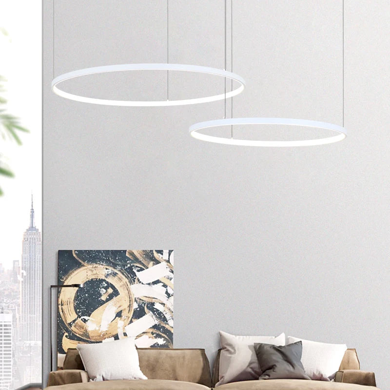 Plafonnier LED suspendu à anneaux – Design moderne élégant
