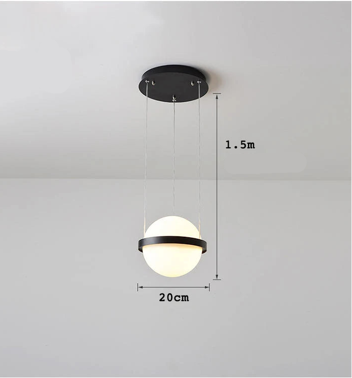 Plafonnier LED suspendu nordique – Luminaire moderne métal et verre