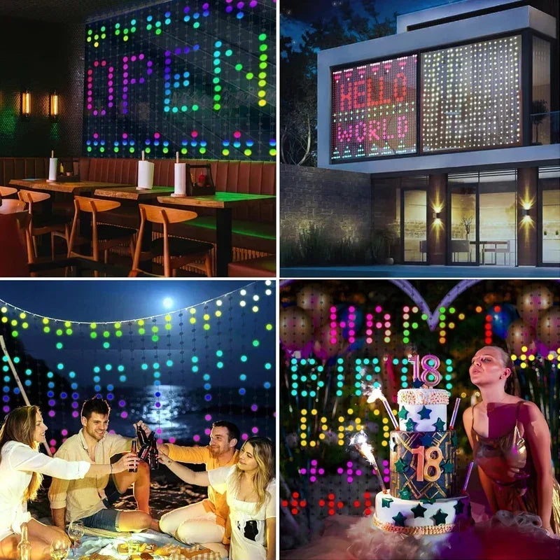 Rideau LED RGB intelligent – Animation texte & synchronisation musicale