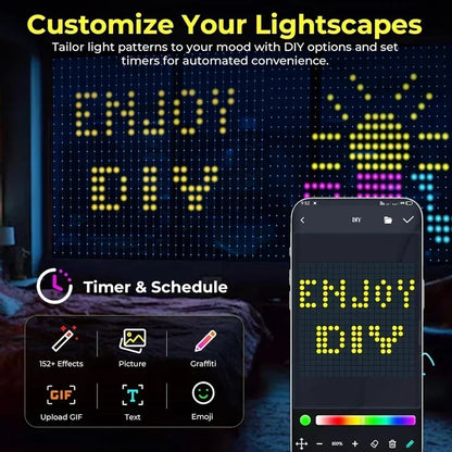 Rideau LED RGB intelligent – Animation texte & synchronisation musicale