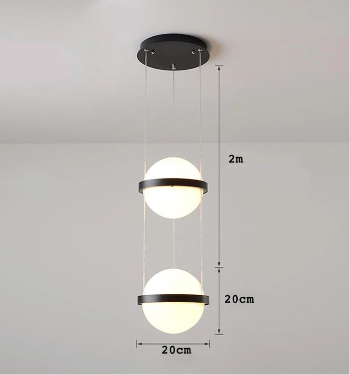 Plafonnier LED suspendu nordique – Luminaire moderne métal et verre