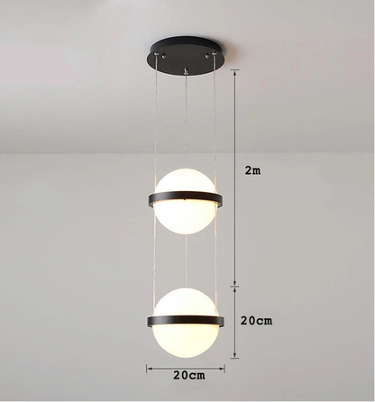 Plafonnier LED suspendu nordique – Luminaire moderne métal et verre