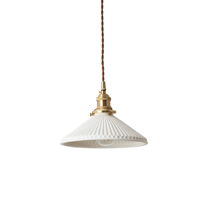 Suspension céramique et laiton – Style japonais minimaliste