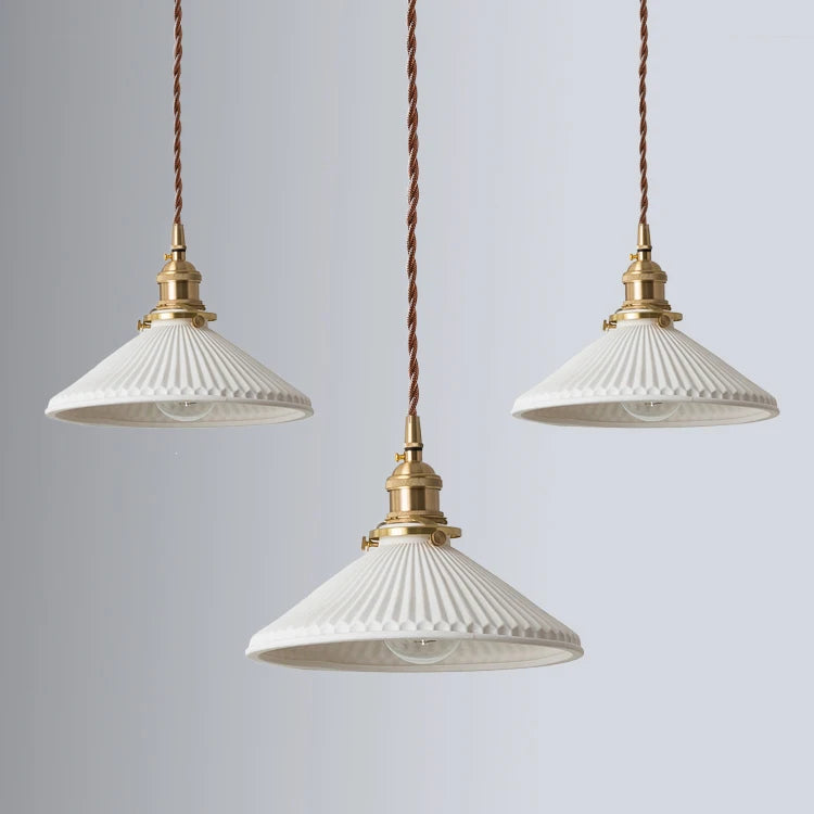 Suspension céramique et laiton – Style japonais minimaliste