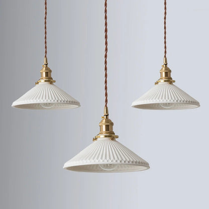 Suspension céramique et laiton – Style japonais minimaliste